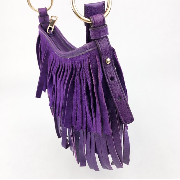 purple ysl purse